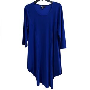 Nina Leonard Draped Tunic Dress, size 14P, Royal Blue